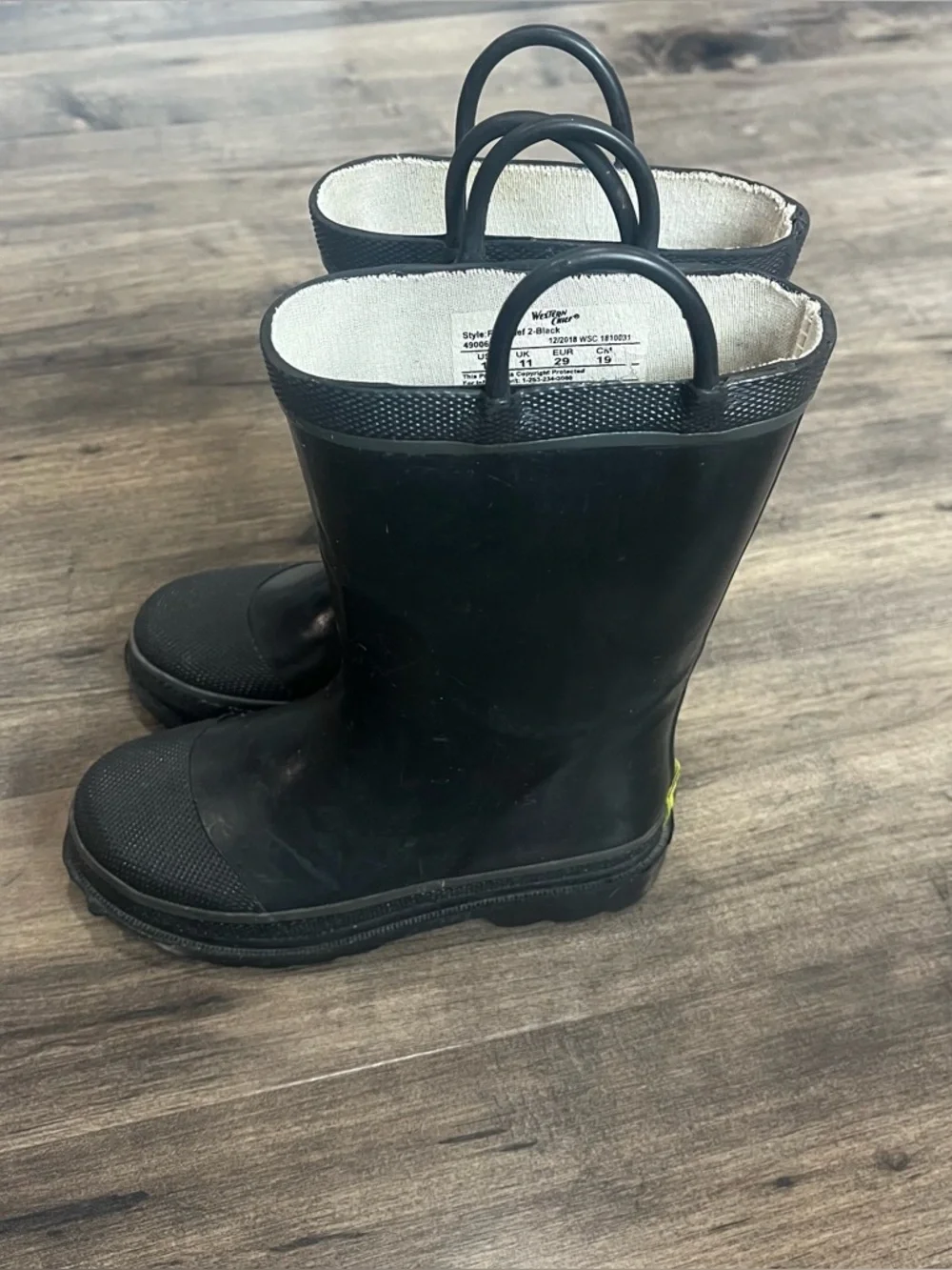 Western Chief Kids Rain Boots Size 11 Kids Toddler Fire Chief 2 Black